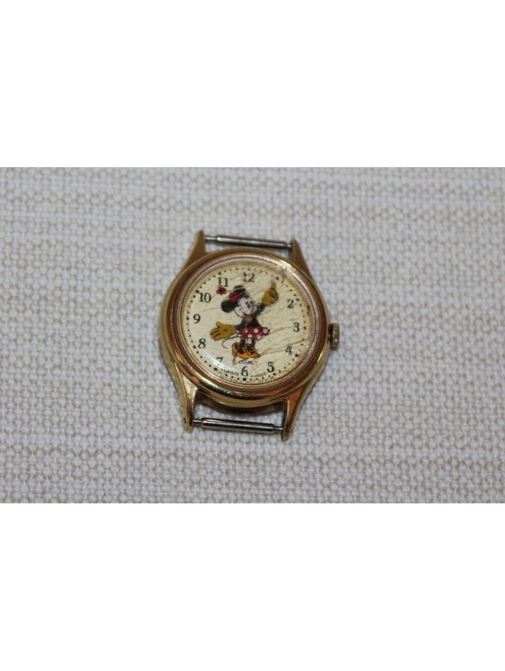 Vintage Lorus Minnie Mouse Wristwatch Gold Tone Disney Watch Japan Parts/Repair